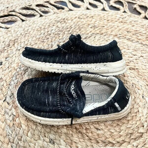 Unisex Youth HEY DUDE Wally Sox Shoes Black Speck US K9